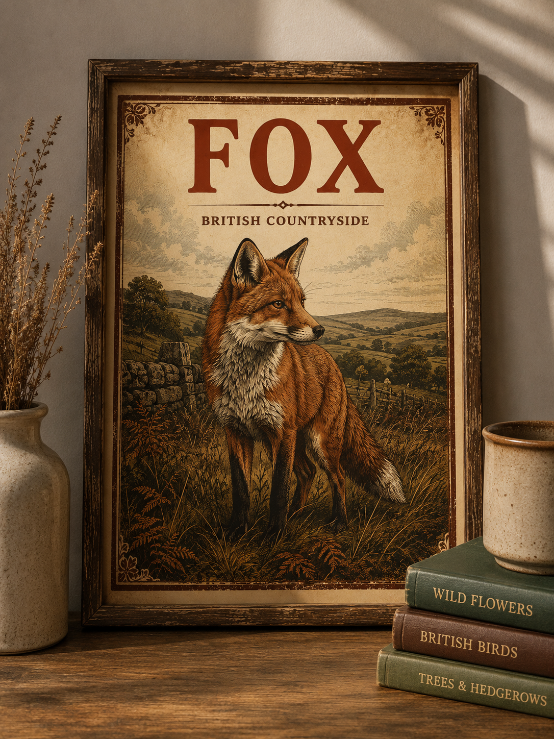 Fox British Countryside Poster