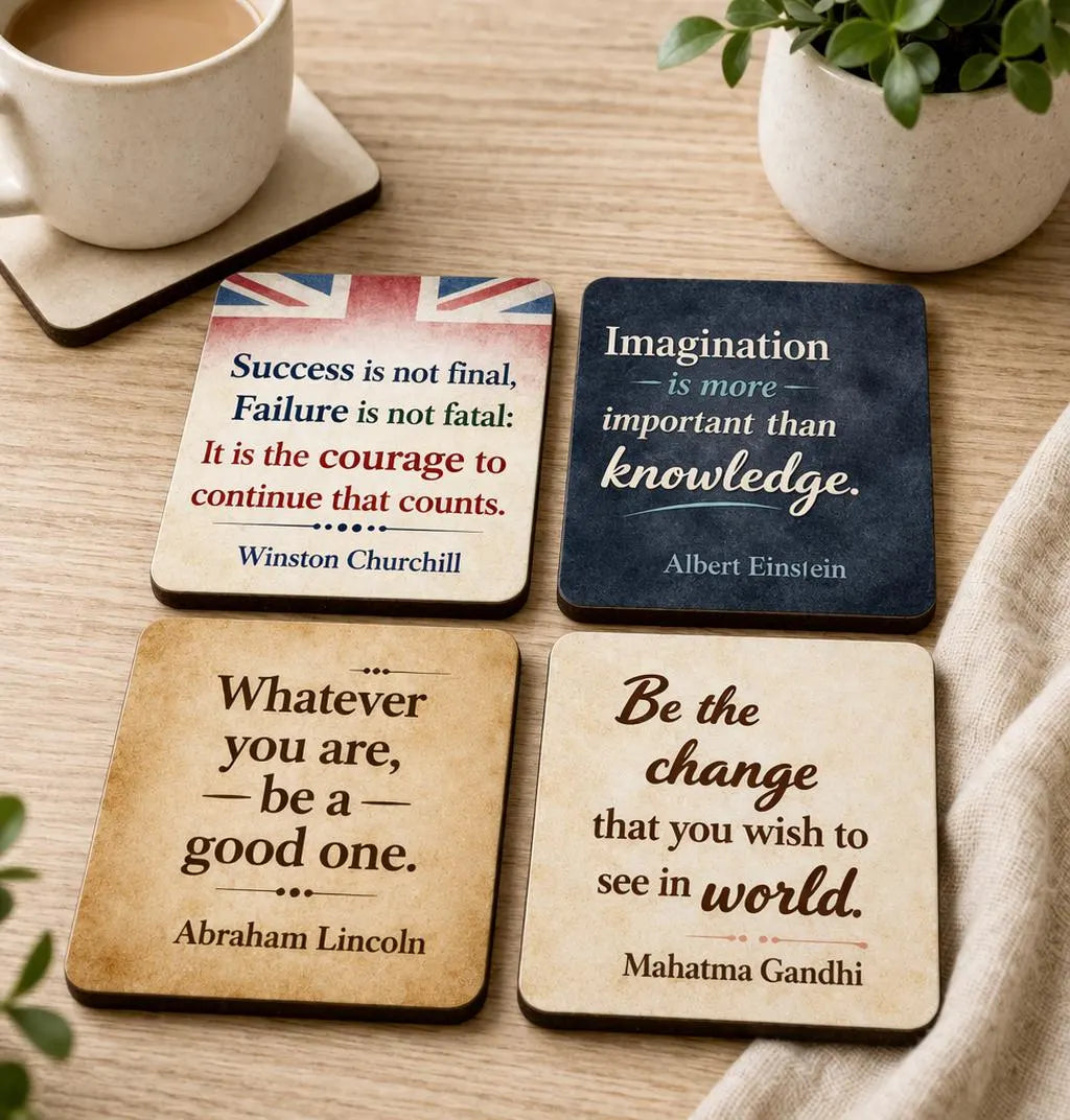 Set Of 4 Inspirational Quote Coasters