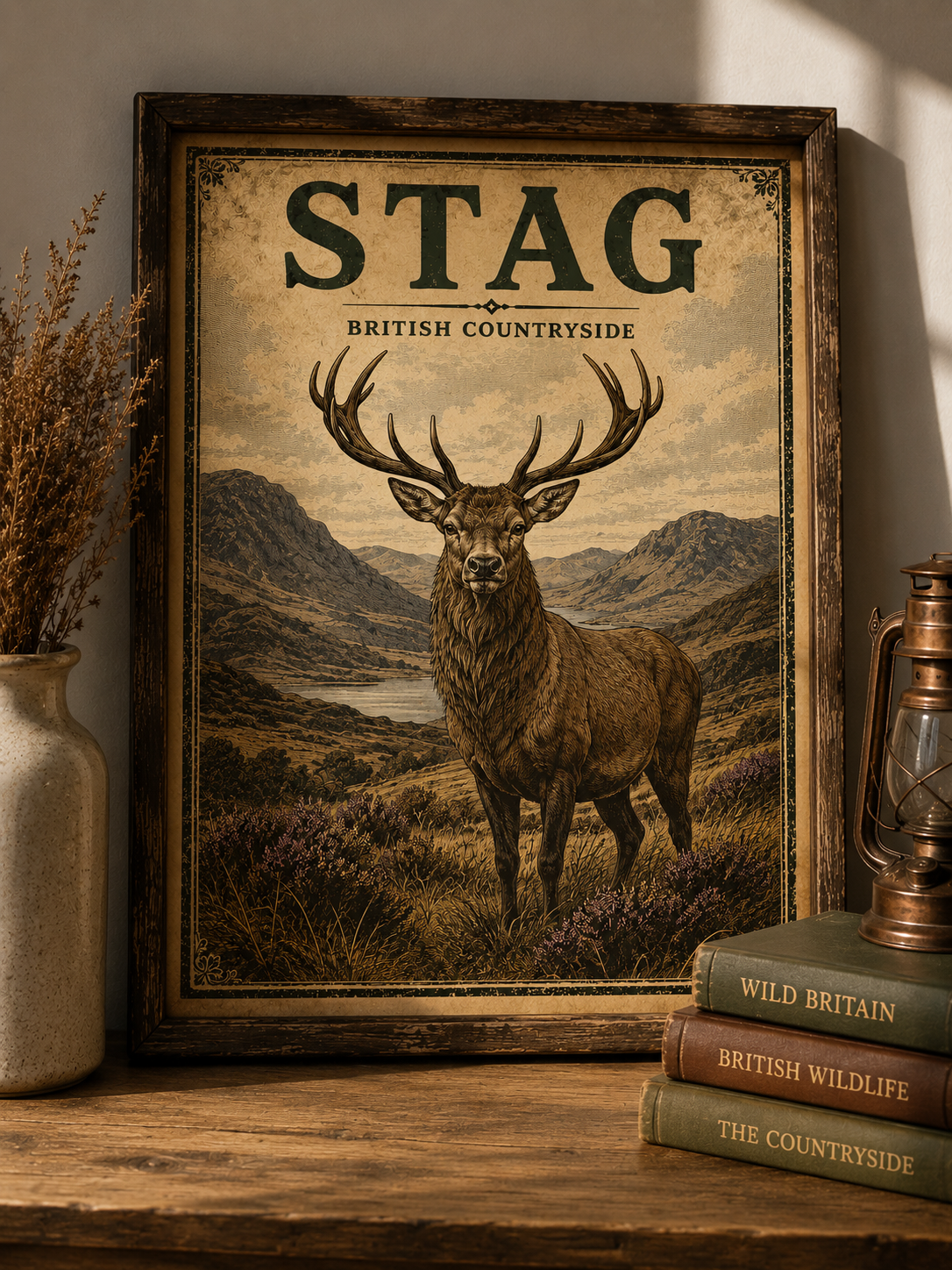 Stag British Countryside Poster