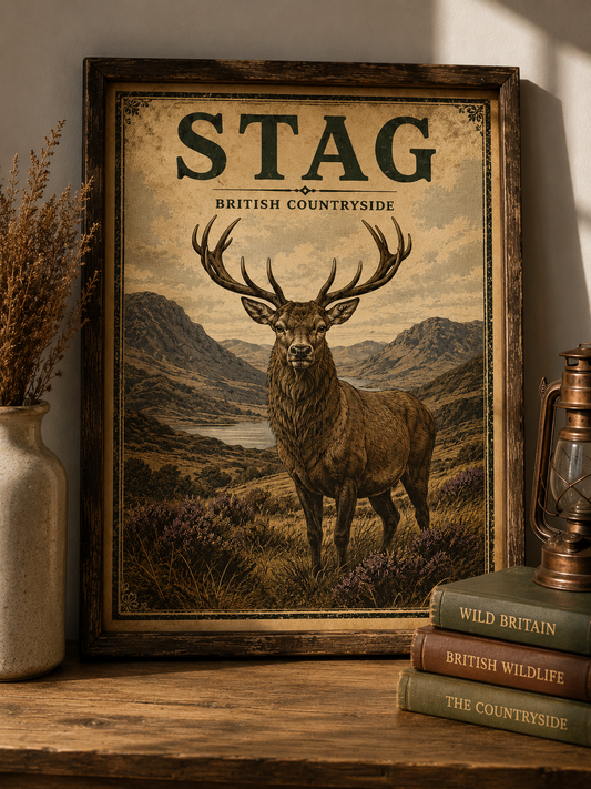 Stag British Countryside Poster