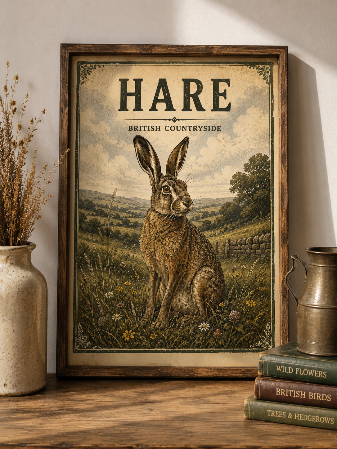 Hare British Countryside Poster