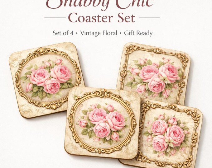 Shabby Chic Rose Coasters