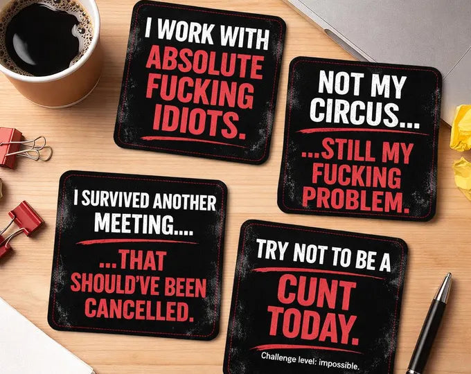Rude Office Coasters