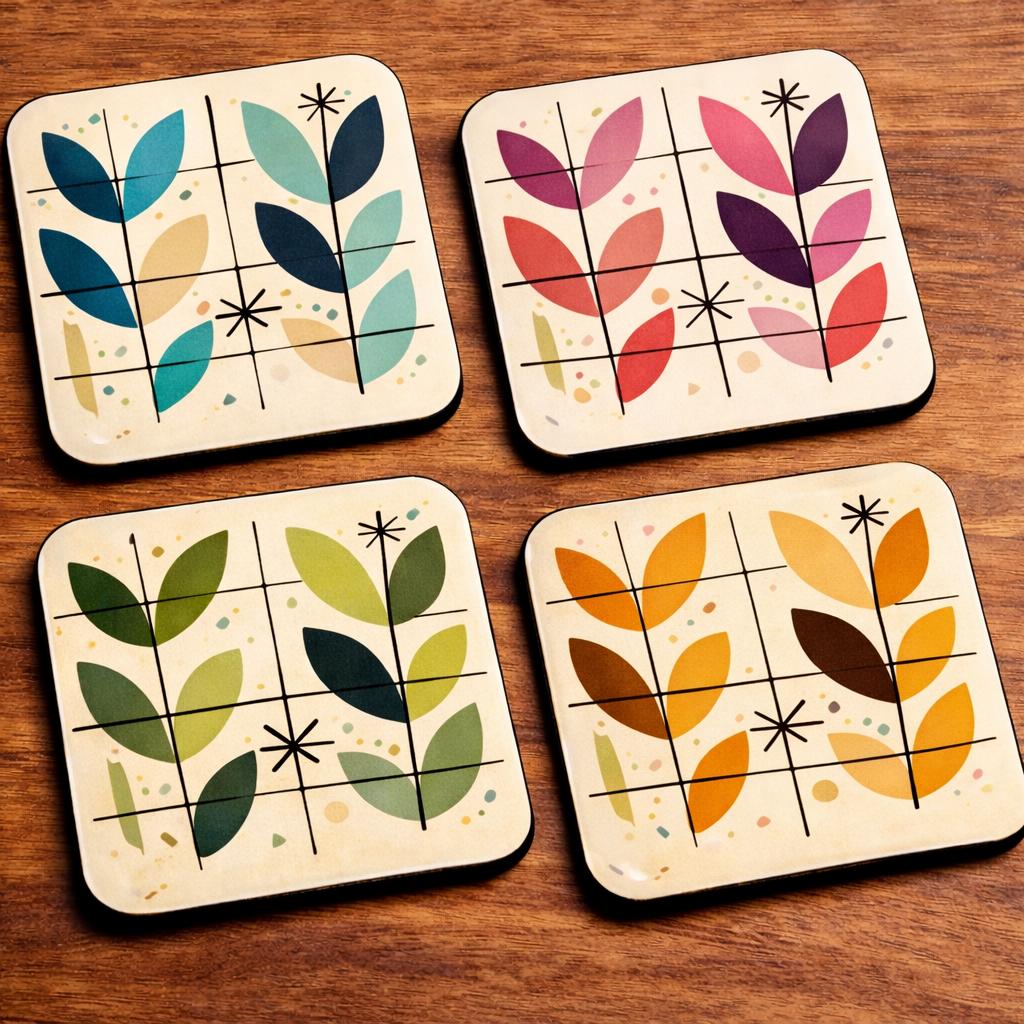 Mid Century Modern Atomic Coaster Set