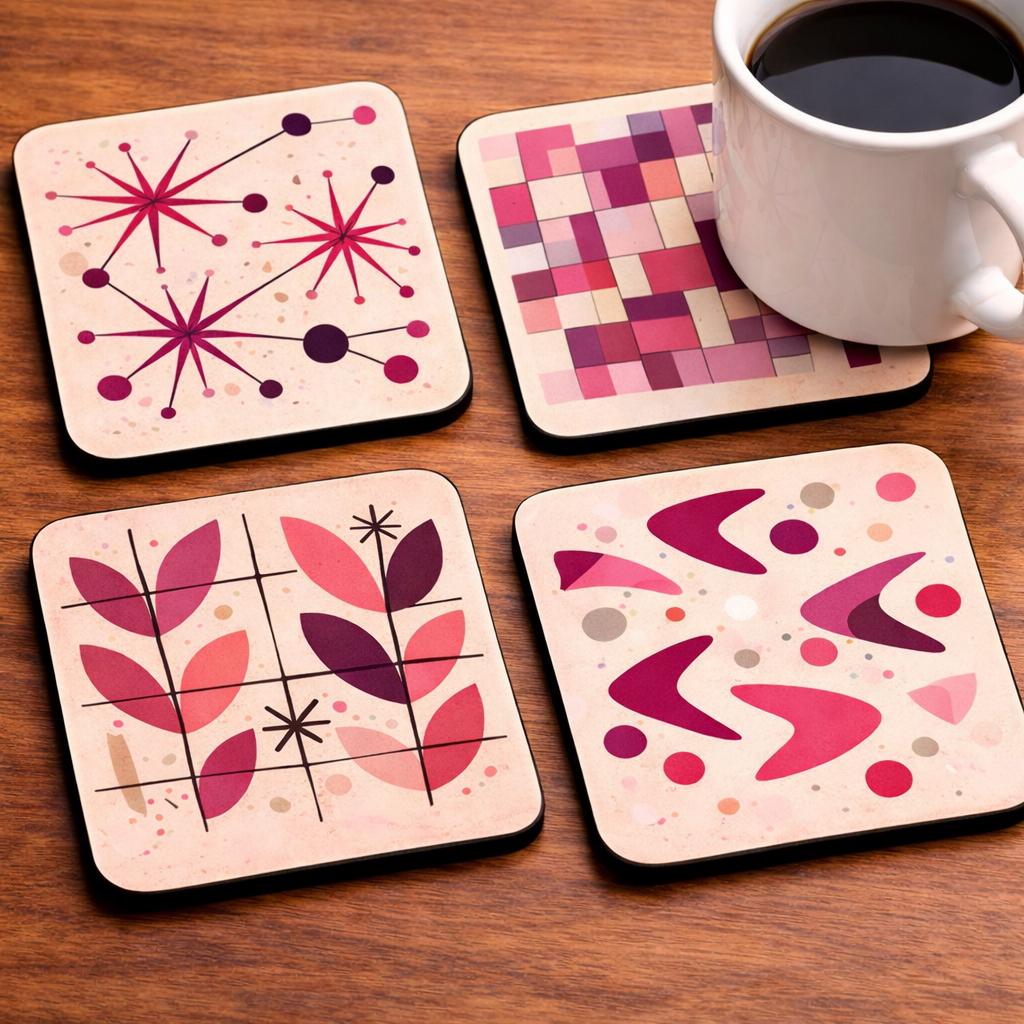 Mid Century Modern Atomic Coaster Set