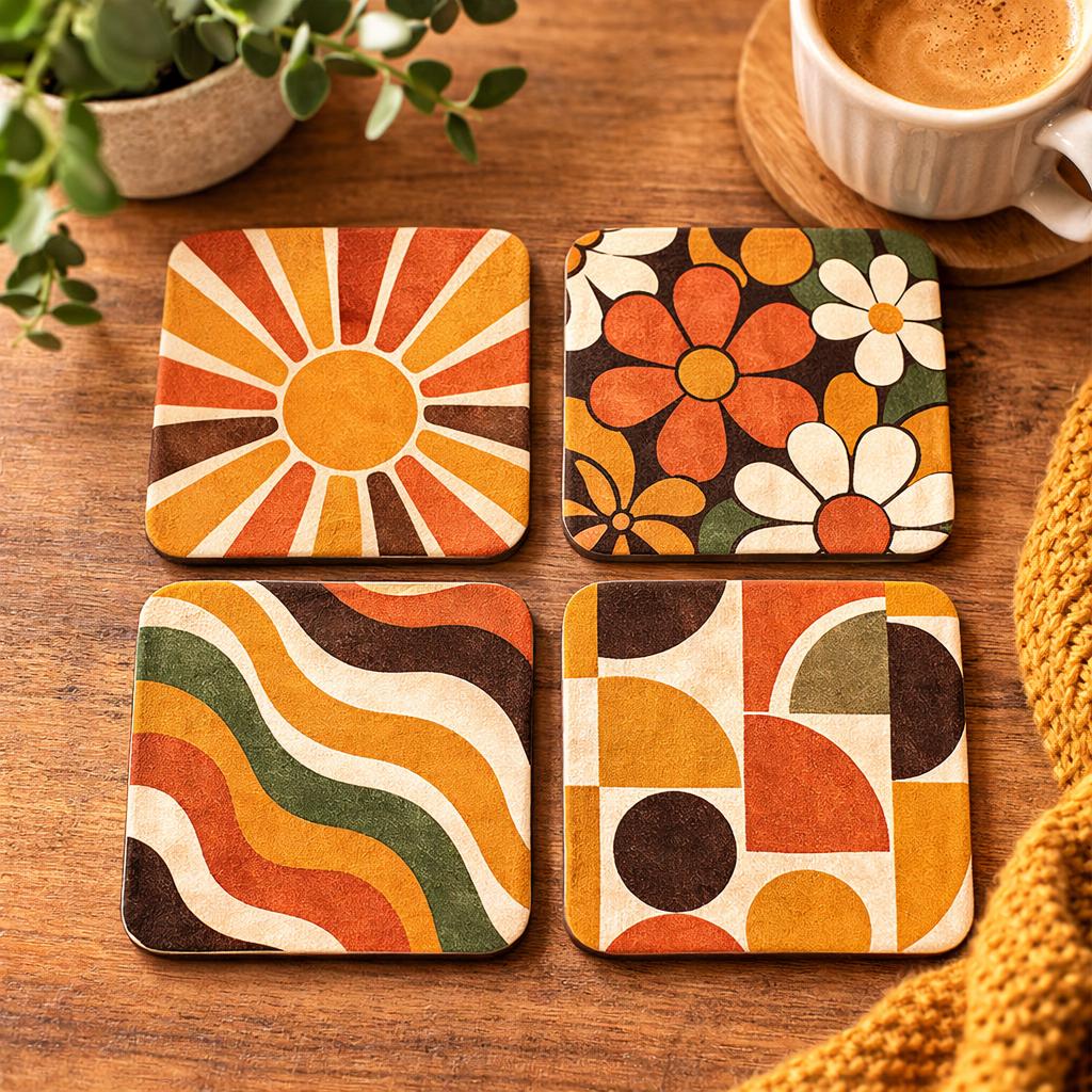 Retro 70s Coaster Set