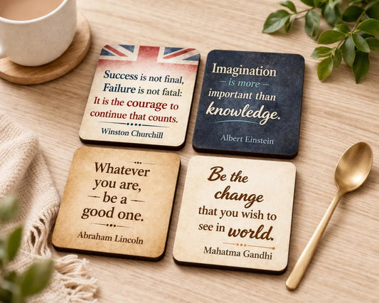 Set Of 4 Inspirational Quote Coasters
