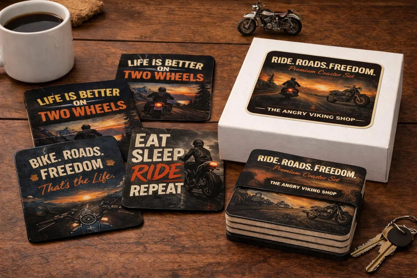 Motorbike Coaster Set Ride Freedom