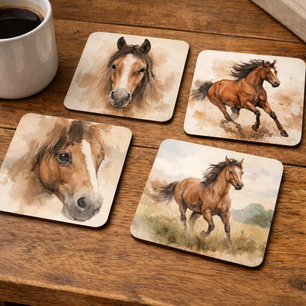 Watercolour Horse Coaster Set