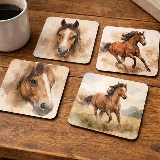 Watercolour Horse Coaster Set