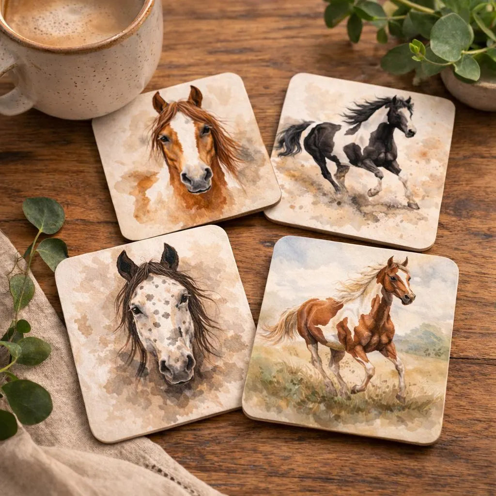 Watercolour Horse Coaster Set